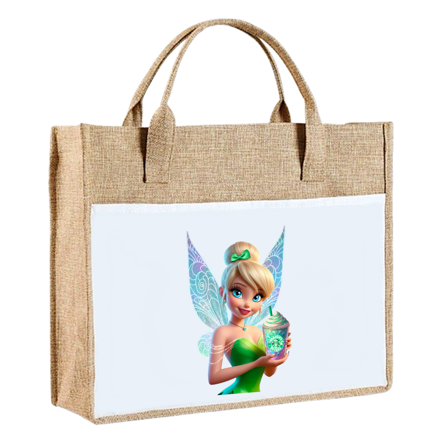 Sac en toile de jute - Fée Clochette