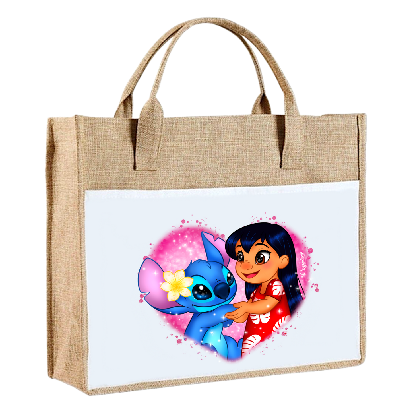 Sac toile de jute lilo et stitch