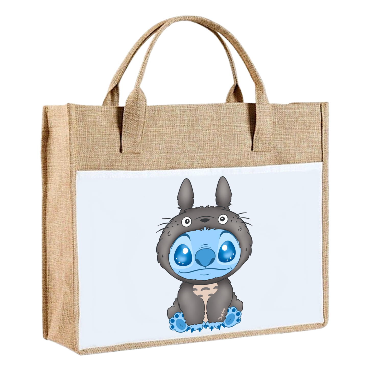 Sac en toile de jute - Stitch Kawaï