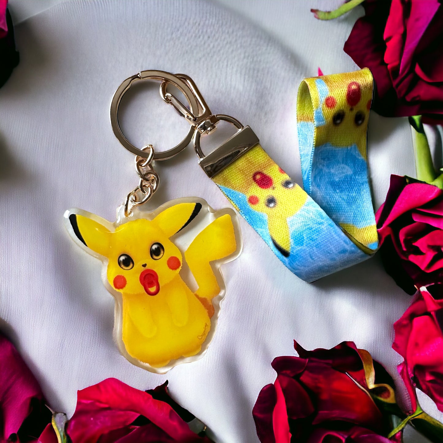 Porte clé Pikachu avec lanière