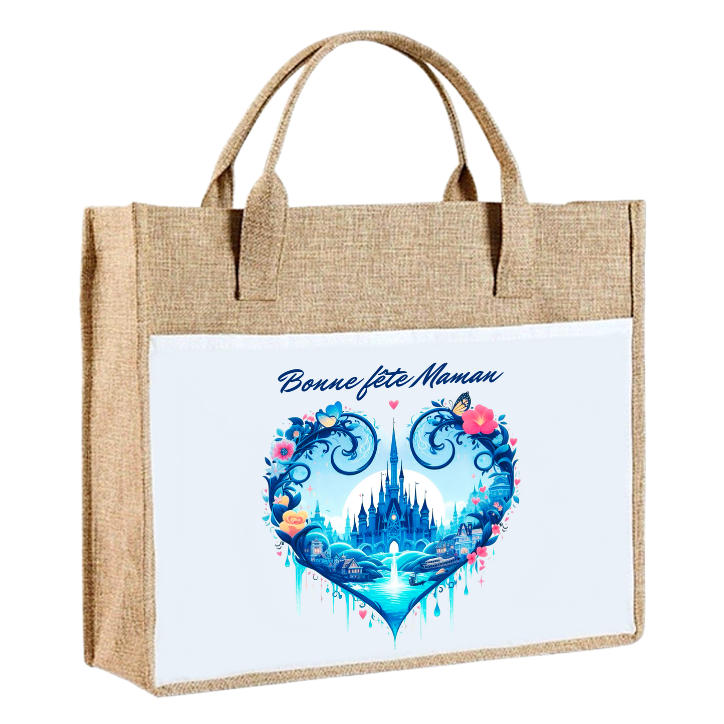 Sac en toile de jute - Bonne fête Maman