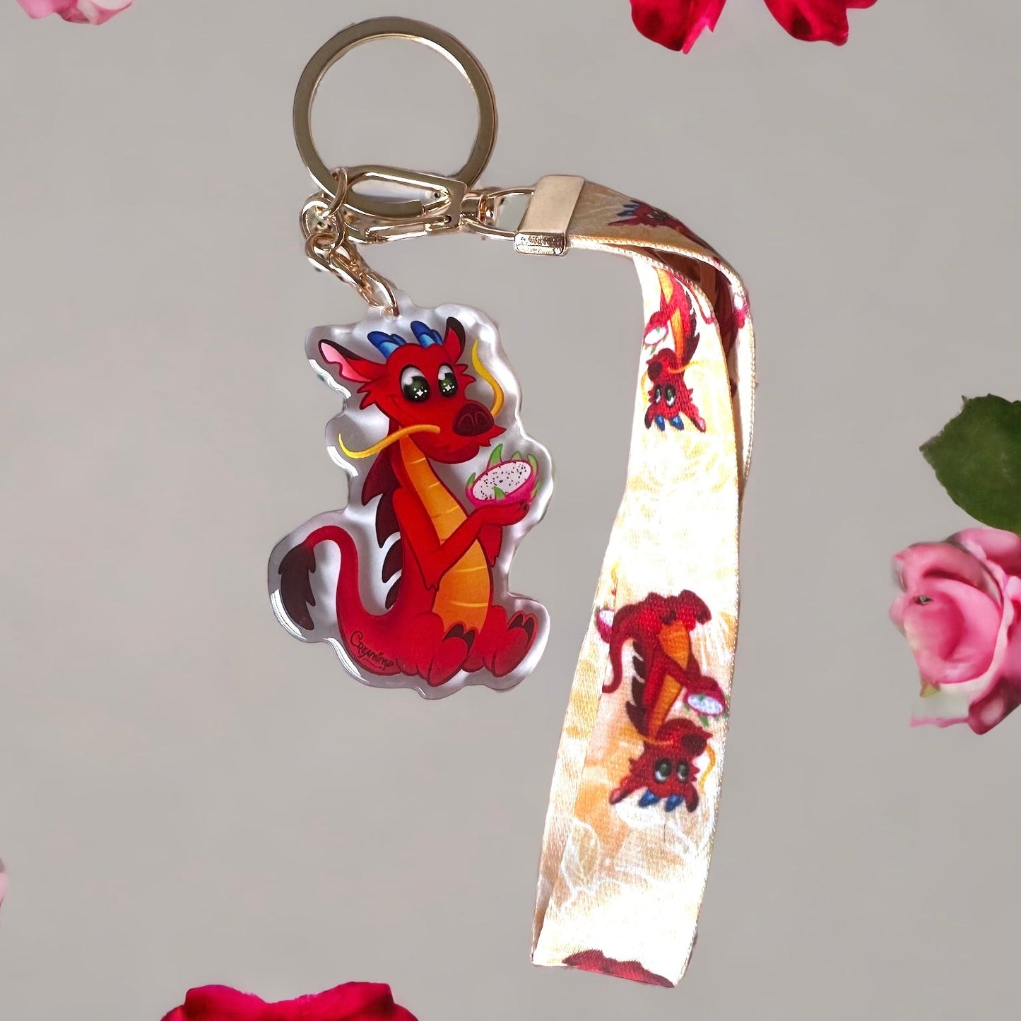 Porte clé Fruity Mushu avec lanière