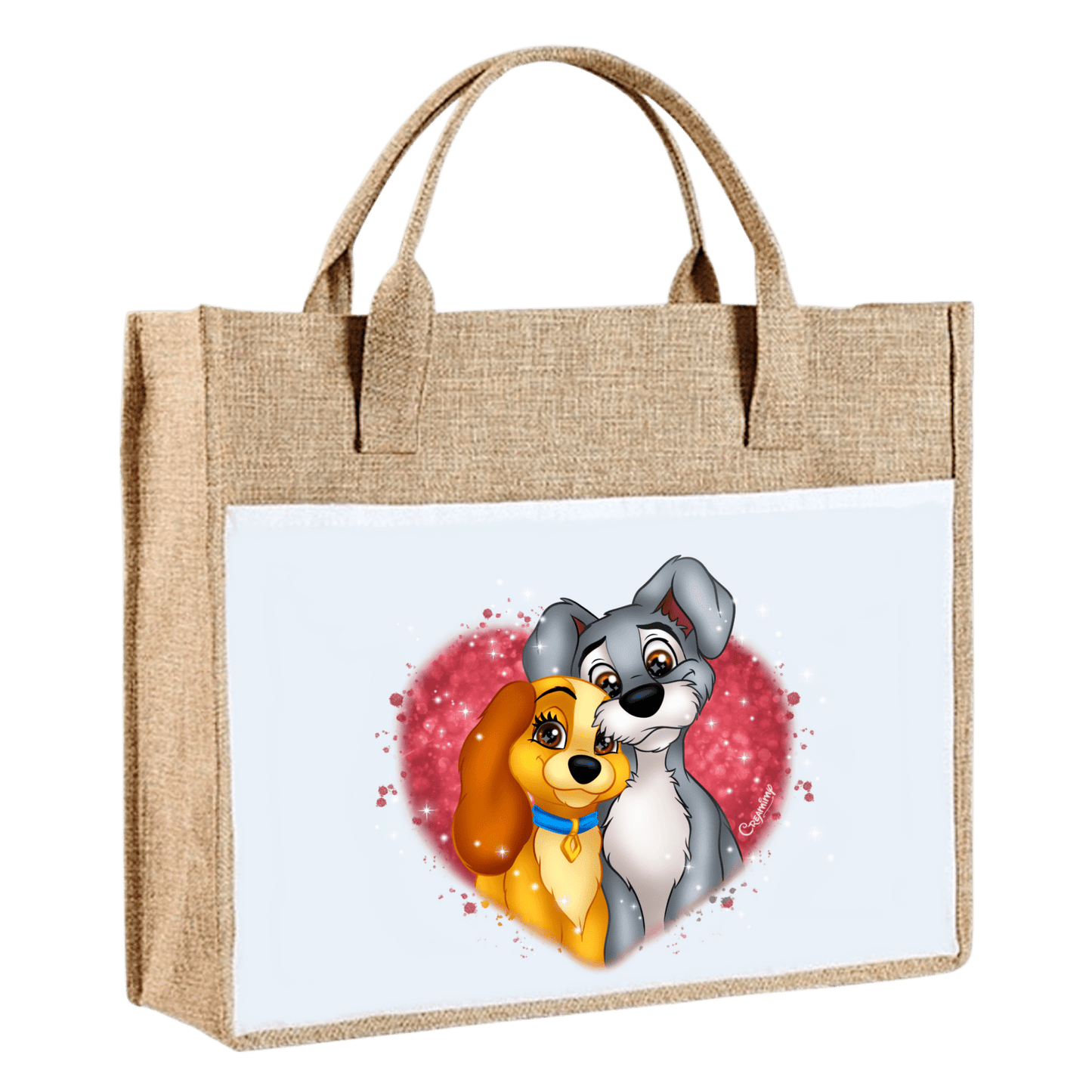 Sac en toile de jute - la Belle et le Clochard