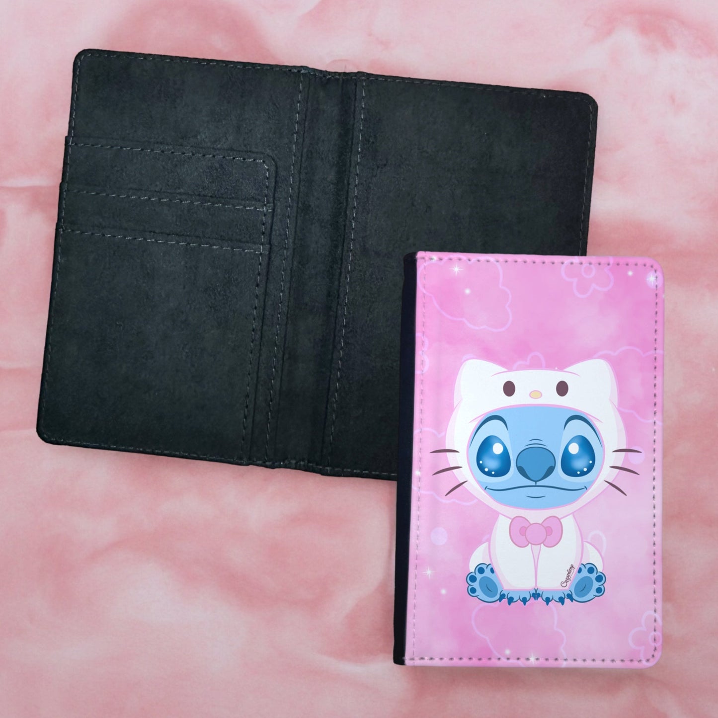 Support Cartes / Passeport - Stitch Kitty Kawaii