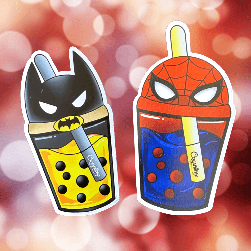 Magnet Bubble Tea Batman & Spider Man