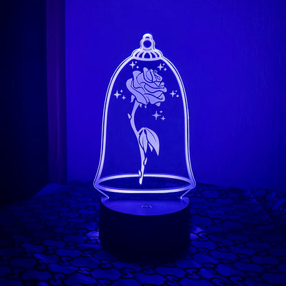 Lampe 3D Rose Éternelle