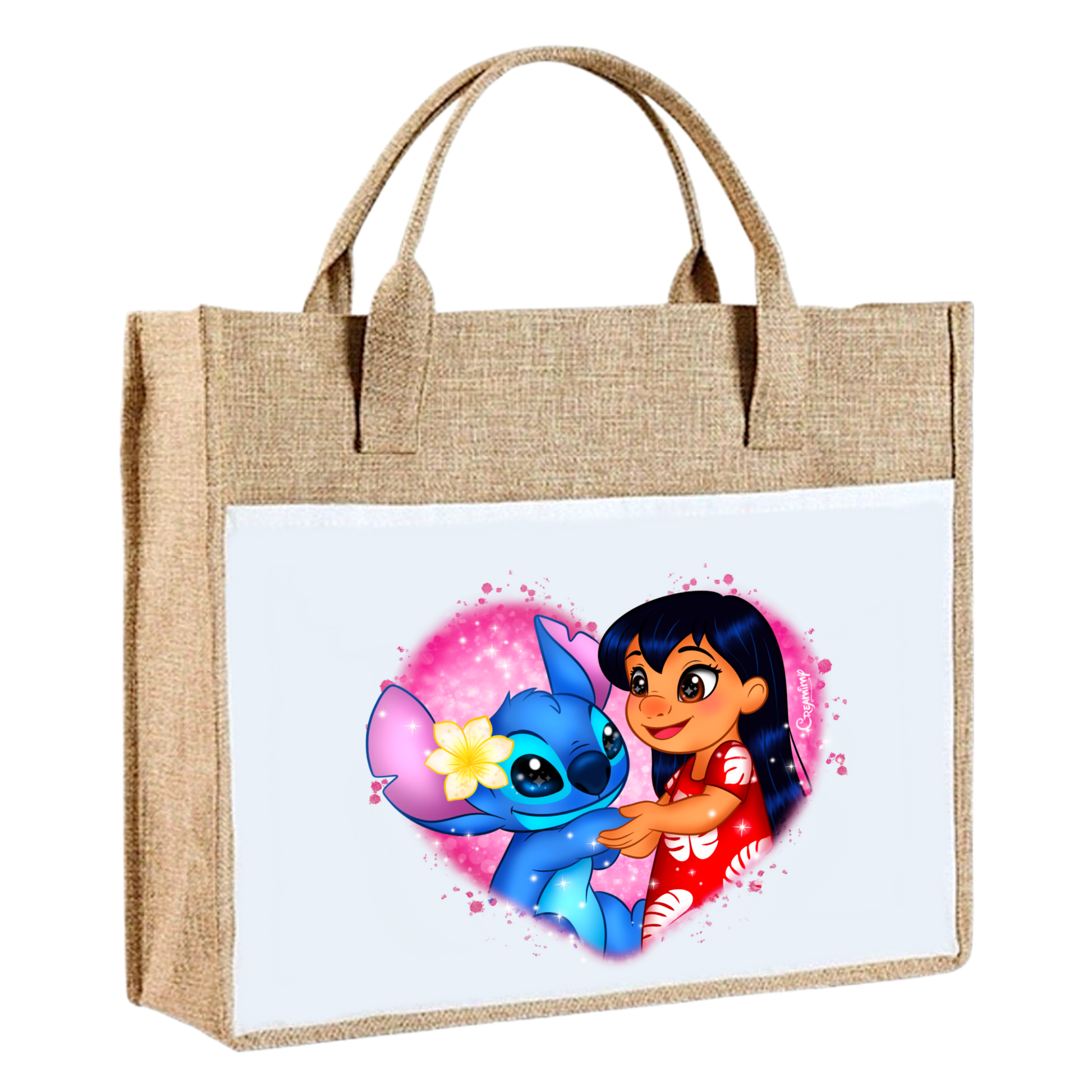 Sac toile de jute lilo et stitch