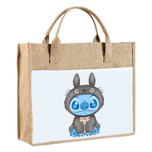 Sac en toile de jute - Stitch Kawaï