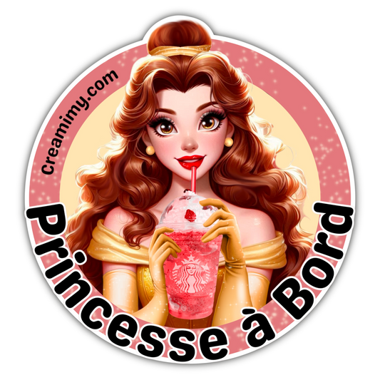 Princesse à bord Sticker - Belle
