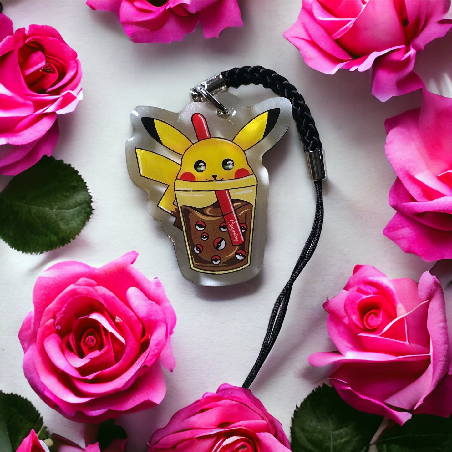 Bijoux de téléphone bubble tea Pikachu