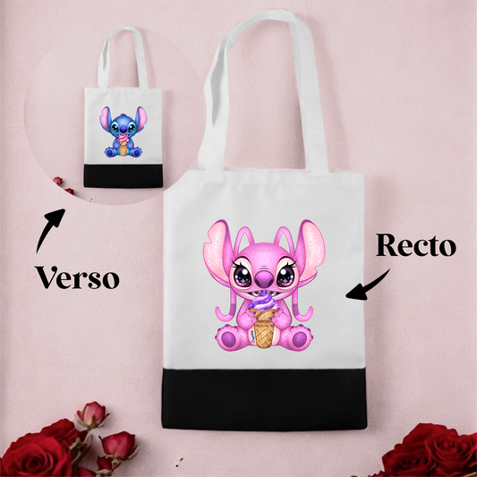 Sac Tote Bag Angel & Stitch Ice Cream