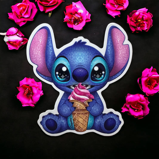 Stickers Transparents Stitch Ice Cream