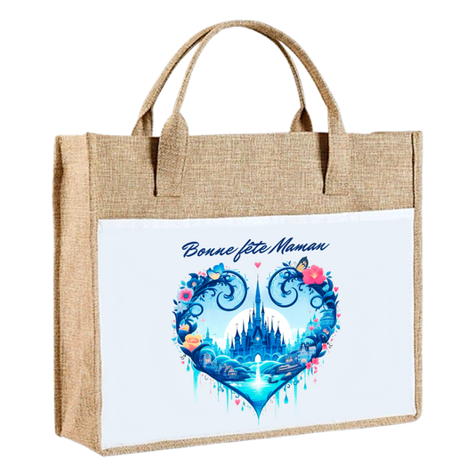 Sac en toile de jute - Bonne fête Maman