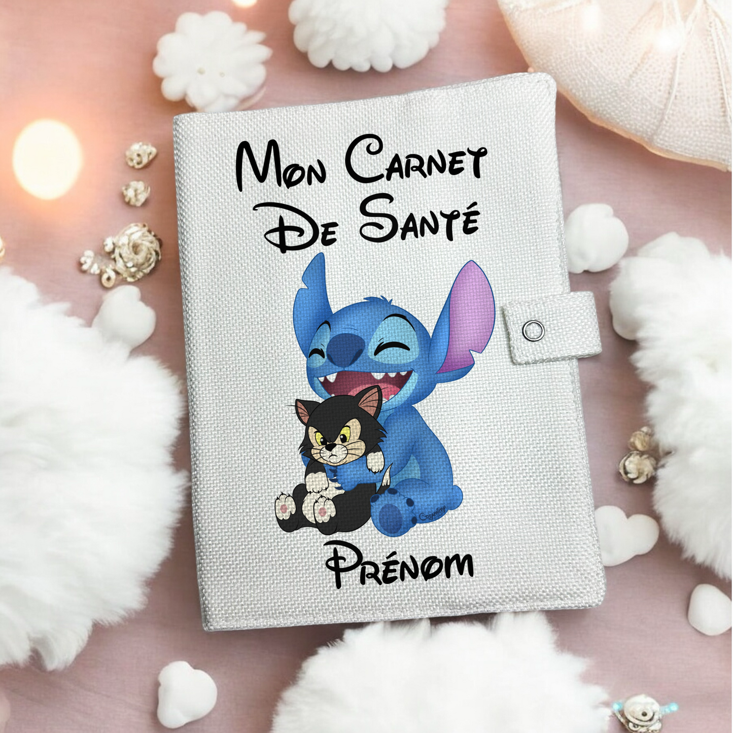 Protège carnet de santé - Stitch & Figaro