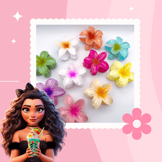 Pince à cheveux fleur de Vaiana 8cm