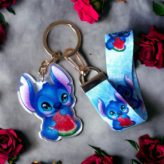 Porte clé Fruity Stitch avec lanière