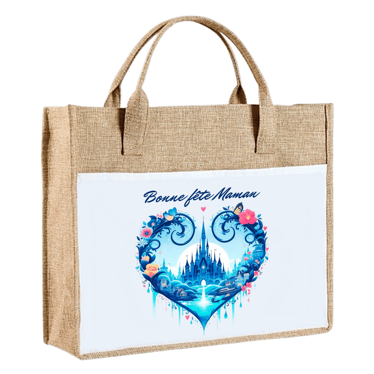 Sac en toile de jute - Bonne fête Maman