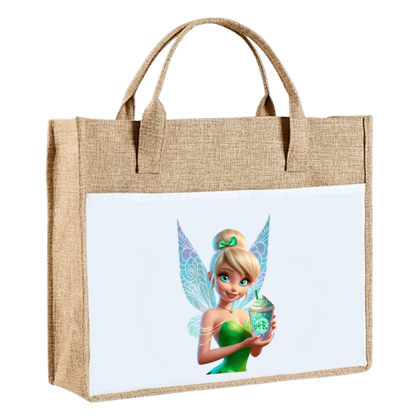 Sac en toile de jute - Fée Clochette