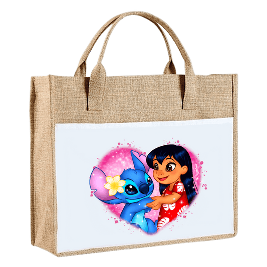 Sac toile de jute lilo et stitch