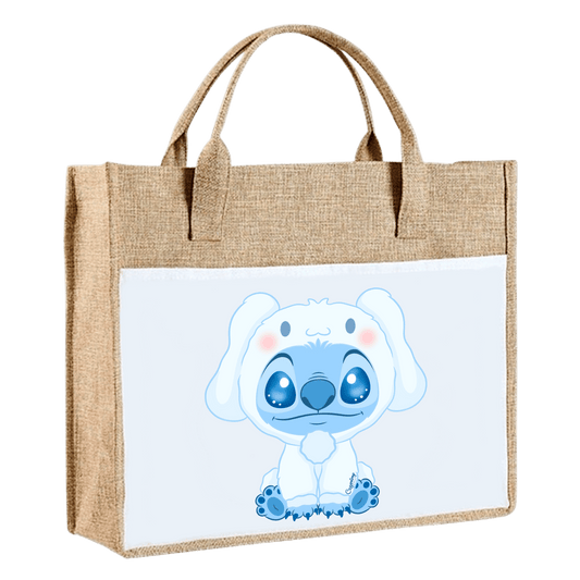 Sac en toile de jute - Stitch Kawaii