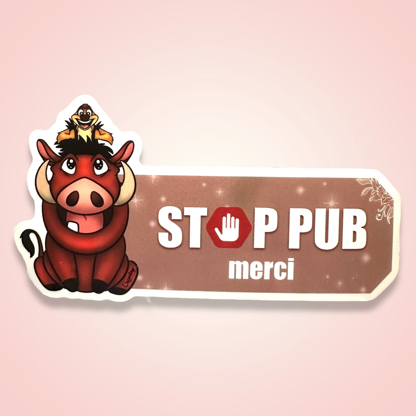 Stickers Stop Pub Timon et Pumba