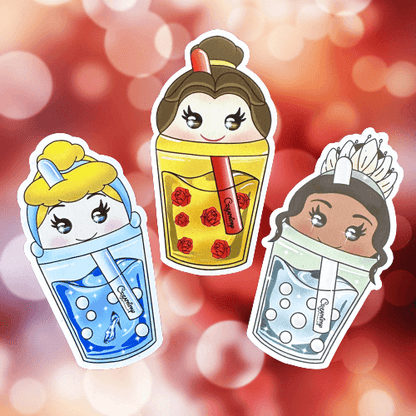 Magnet Bubble Tea Cendrillon & Belle & Tiana