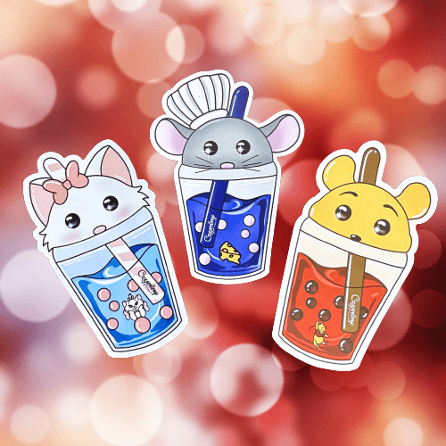 Magnet Bubble Tea Ratatouille & Winnie & Marie