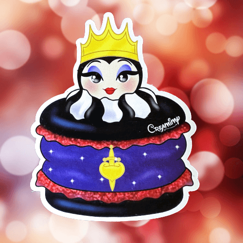 aimant macaron reine de blanche neige